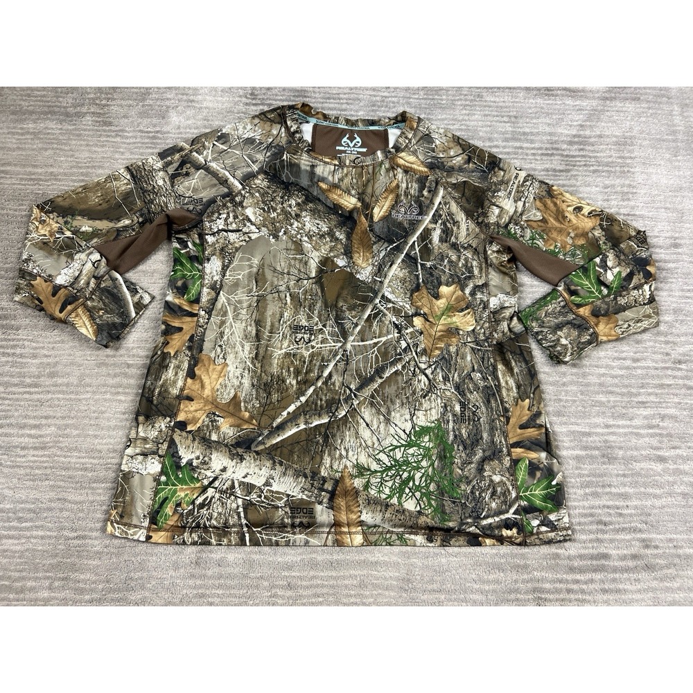 RealTree Top Womens‎ XXL Multicolor Camouflage Scent Control Long Sleeve Outdoor